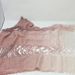 Elegant Pink Fringed Scarf